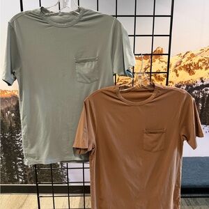 Vuori Men's Casual Buttery Smooth T-Shirt Set - Grey and Brown